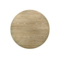 thumbnail image 5 of Miekor Furniture Eden 7Pc 59" Round Rustic Oak Dining Set with LED Light, Black Metal Table Frame, Shelves, Beige Linen Chairs 42009, 5 of 10