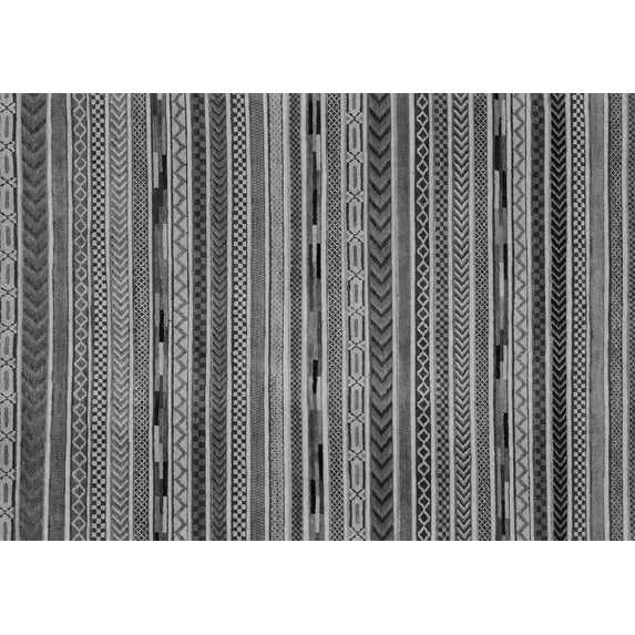 Ahgly Company Indoor Rectangle Abstract Gray Modern Area Rugs, 2' x 5'