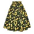 thumbnail image 2 of Retro Style Elastic Waist Printed Long Skirts, 2 of 4