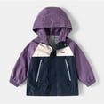 thumbnail image 2 of Agkizg Fall Boys Rain Jackets,Boys Waterproof with Hood Lightweight Raincoat,Sweatshirt with Pockets Casual and Comfortable Jacket Loose Outdoor Windbreaker Hiking Jackets, 2 of 4