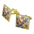 thumbnail image 1 of Times Square New York Selfie Elephant Giraffe Lion Zebra Square Cufflink Set - Silver or Gold, 1 of 6