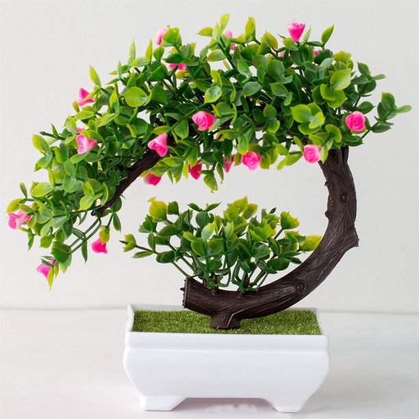 QWANG Mini Artificial Plants Bonsai Simulated Tree Potted Plants Fake