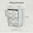 thumbnail image 4 of COZAYH Modern Clean-Lined Nightstand, Double Mirror Front Drawers /Geometric Overlays, Side Table, Sofa End Table, 4 of 6