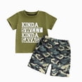 thumbnail image 3 of Kaprioy Toddler Boys Clothes Toddler Boys Summer 2PCS Outfits Sailboat Embroidery Letter Print Short Sleeve T-Shirt Shirt Top Elastic Shorts Set Cute Outfits Infant Clothes, 3 of 5
