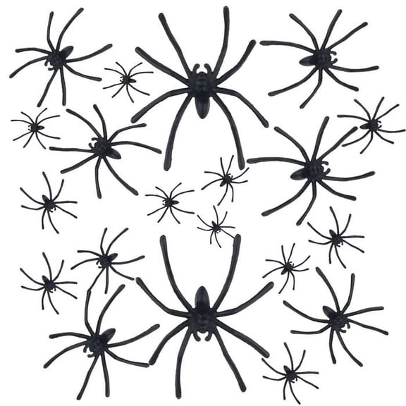20 Pcs Fake Spiders Halloween Decorations, Realistic Black Spider Props, Scary Halloween Decor for Party, Yard and Indoor Outdoor Use