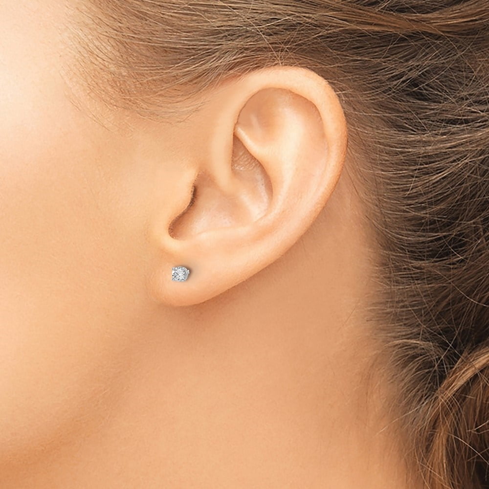 Diamond2Deal 14kw .20ct SI3 G-I Diamond Stud Thread on/off Post Earrings