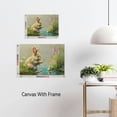 thumbnail image 4 of PIKWEEK Vintage Easter Canvas Wall Art, Easter Bunny is Fishing Pictures Oil Painting for Wall Decor, Retro Spring Cute Bunny Posters Wall for Easter, Easter Rabbit Home Artwork for Bedroom24x16in, 4 of 8