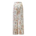 thumbnail image 4 of Lilgiuy Fashion Womens Casual Cotton Print Pants Straight Wide Leg Trousers Pants for Beach Vacation Travel, 4 of 5