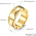 thumbnail image 3 of 8.7mm Gold/Silver Rhinestone Band Men's Stainless Steel Polished Ring Size 7-12, 3 of 7