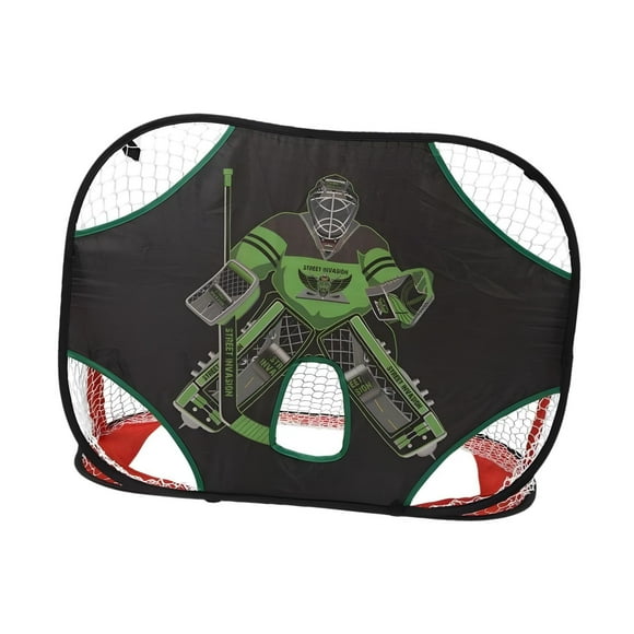 Portería de hockey para práctica, fácil montaje y reemplazo, versátil. Verde oscuro