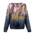 Halloween Costumes Woman 2024 Pumpkin Bats Graphic Pullover Tops Long