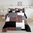 thumbnail image 2 of Black Striped 7 Pcs Comforter Set for Teens Youth,Geometric Bed in A Bag King,Leopard Texture Bedding Sets,Abstract Art Reversible Bed Sets with Sheet Set Microfiber, 2 of 5