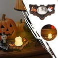thumbnail image 2 of Halloween Wooden Candlestick Base Decoration for Festival Tabletop Display with Atmospheric Glow, 2 of 4