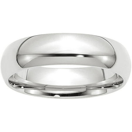 14k White Gold 6mm Comfort-Fit Band