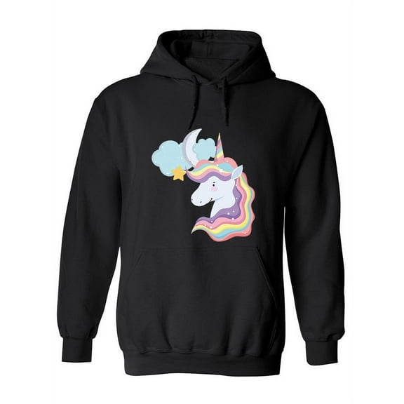 Fantasy Unicorn Cartoon Hoodie Women -Image by Shutterstock, Female 3X-Large
