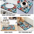 thumbnail image 3 of Boho Tropical Floral Kitchen Mat, Absorbent Coffee Drying Pad with Diatom Mud, Leak-Proof and Vibrant Counter Accessory, 3 of 5