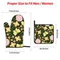 thumbnail image 4 of ZNDUO Oven Mitts and Pot Holders Sets, Yellow Flowers Rose Butterfly Pattern Non-Slip Cooking Oven Mitt, 4 of 8