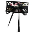 thumbnail image 4 of Cinturón Obi para mujer, bordado con lazo, cintura ancha para vestido de ceremonia del té. Negro, 4 of 9
