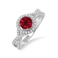 thumbnail image 1 of Marvellous 1.50 Carat Round Ruby and Diamond Engagement Ring for Her in 14k White Gold affordable ruby & diamond engagement ring, 1 of 3