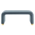 thumbnail image 4 of Koda Performance Velvet Waterfall Ottoman in Brass Cadet Blue, 4 of 10
