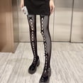 thumbnail image 2 of Collants Résille Gothique pour Femmes Lolita Velours Doux Bowknot Creux Trous Collants, 2 of 4