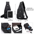 thumbnail image 2 of PouchPort Sling Bag for Men, Waterproof Nylon Crossbody Backpack with USB Port, Anti Theft, Black, 2 of 6