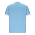 thumbnail image 4 of Mens Plus Size Shirts Clearance Men Casual Solid Turndown Pullover Patchwork Zipper Short Sleeve Blouse, 4 of 7