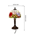 thumbnail image 3 of Vintage Stained Glass Table Lamp, Plug-in Decorative Bedside Lamp for Bedroom, Living Room & Study, 3 of 7