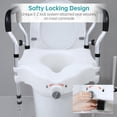 thumbnail image 4 of ELENKER Stand Alone Raised Toilet Seat with Widened Handles, Medical Raised Commode Toilet Seat for Elderly, Handicap, 4 of 6