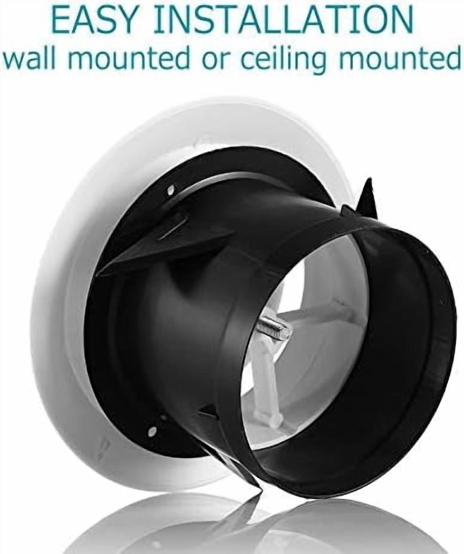 YNGLLC 6 Inch Soffit Vent, Adjustable Air Vent Cover, ABS Round Ceiling Vent Covers for Living Room, Attic, Bathroom, Kitchen, Ventilation Use, White - Opening Size 5.66"