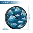 thumbnail image 3 of Voice Controlled Luminous Clock LED Night Light 12 Inch Silent Wall Clock Suitable for Bedroom and Living Room Home Decoration Blue Iceberg, 3 of 8