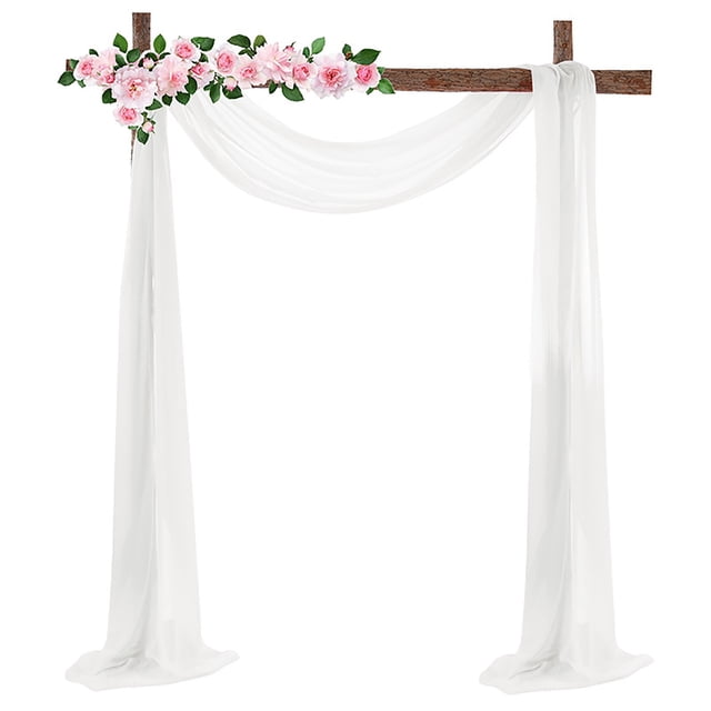 Cortina de telón de fondo para boda, tela drapeada con arco de boda, cortinas de arco de boda, cortina de telón de fondo transparente construida para profesionales
