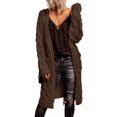 thumbnail image 2 of ShomPort Women's Casual Long Sleeve Chunky Warm Cable Knit Sweater Winter Open Front Long Cardigans Outwear Coat, 2 of 8