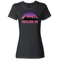 thumbnail image 3 of Inktastic Portland Oregon Retro Sunset Skyline Women's T-Shirt, 3 of 5