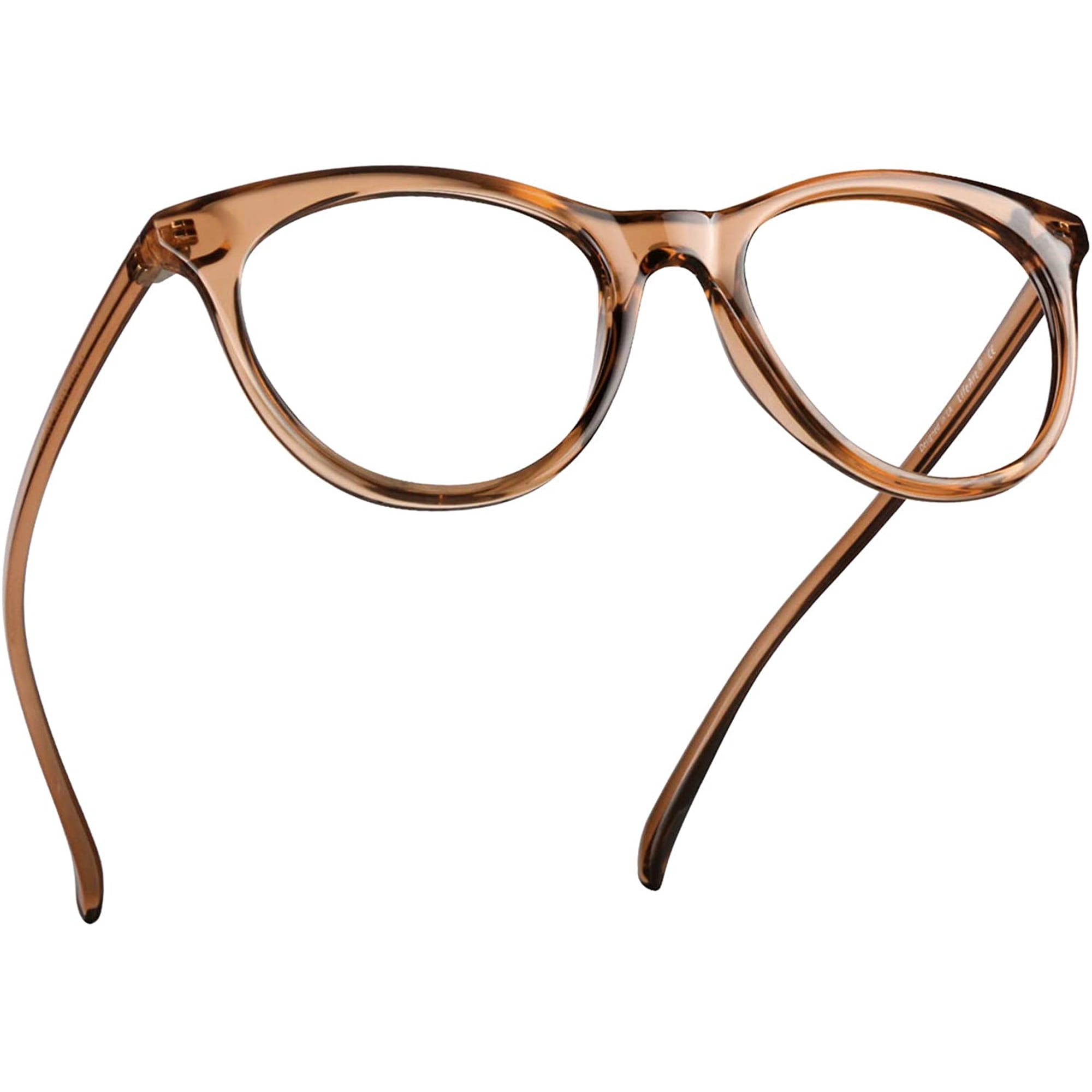 LifeArt Blue Light Blocking Glasses, Computer Reading Glasses, Transparent Lens, Reduce Eyestrain, Stylish for Women and Men (+0.75 Magnification, Clear Brown)