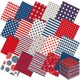 thumbnail image 1 of Paquete de Telas Ganeen 60 Piezas 25x25 cm para Patchwork Patriótico, 1 of 5
