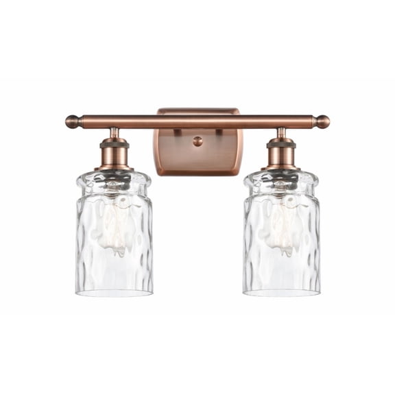 516-2W-AC-G352-LED-Innovations Lighting-Candor-7W 2 LED Bath Vanity in Industrial Style-16 Inches Wide by 12 Inches High   Antique Copper Finish with