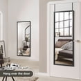 thumbnail image 4 of Over The Door Mirror Full Length, 51"x18" Door Mirror Full Length with Wood Frame, Full Length Mirror Over The Door with 2 Hangers Removeble, Hanging Mirror for Door or Wall Mounted Mirror, 4 of 7