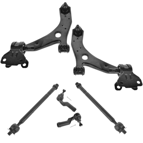 TRQ 6 Piece Steering Suspension Kit Control Arms w/ Inner Outer Tie Rod Ends PSA64773 Fits select: 2010-2013 MAZDA 3 I