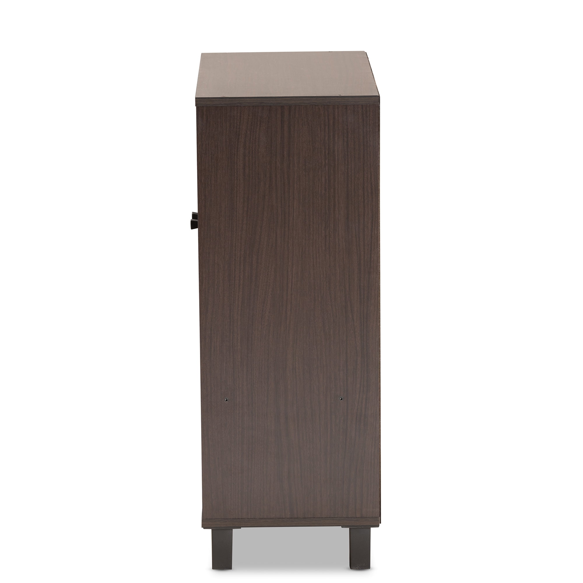 Baxton Studio Contemporary Shoe Storage Cabinet with 2-Door Entryway, Wood Dark Brown, 41.9 lb