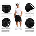 thumbnail image 4 of ASUDESIRE 5 Pack Athletic Shorts for Men with Pockets and Elastic Waistband Quick Dry Activewear Workout Gym Basketball Shorts 8" Inseam, 4 of 7