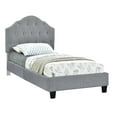 thumbnail image 5 of Home Fare Scalloped Tufted Twin Upholstered Bed in Mist Gray, 5 of 8