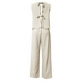 thumbnail image 5 of Women's Fashion Casual Solid Color Sleeveless Vest Casual Pants Suit Grandmother of The Bride Pant Suits 80s Jogging Suits for Women Women's plus Suits Light Dress Pants Women Womens Wedding Pantsuits, 5 of 5