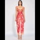 thumbnail image 5 of Vestidos Largos de Verano Y2K con Encaje, Retazos, , Estampado Floral, Escote Corazón, Espalda Descubierta y Abertura para Mujer Color Naranja M, 5 of 7