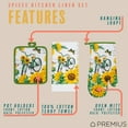 thumbnail image 2 of PREMIUS 3 Piece Printed Kitchen Linen Set, Bicycle & Sunflowers, 1 Cotton Towel, 1 Pot Holder, 1 Oven Mitt, 2 of 5