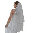 thumbnail image 1 of Comfortable Sheer Bridal Veils For Wedding Simple Ribbon Embellished Headpiece Lightweight Pearls Studded Hair Accessory Classical Style, 1 of 5
