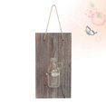 thumbnail image 2 of Wall Hanging Flower Pot Creative Vintage Old Wooden Board Glass Hydroponic Vase Transparent Test Tube Flower Bottle Home Decor with Hemp Rope, 2 of 4