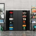 thumbnail image 2 of STANI Metal Storage Cabinet, 72" Freestanding Cabinets with Locking Door and 5 Adjustable Shelves, Steel Classic Tool Garage Cabinet for Home, Warehouse, Office, Garage, 2 of 10