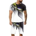 thumbnail image 2 of Athletic Sweatsuits for Men Casual Short Set Jogging Suits Printed Plus Size Fitness Running 2 Pc Outfit, 2 of 5