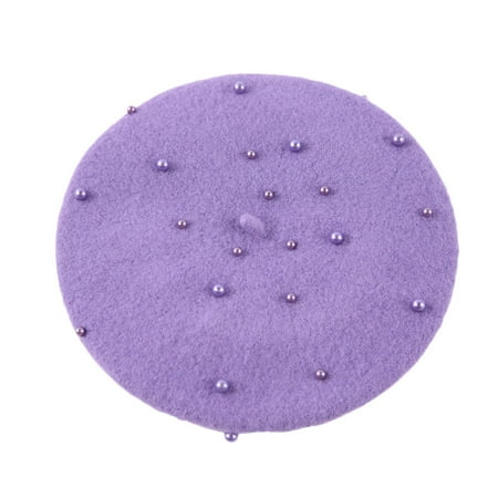 

〖TOTO〗Baby Care Toddler Baby Girls Pearly Headgear Warm Beret Kids Hat Cap
